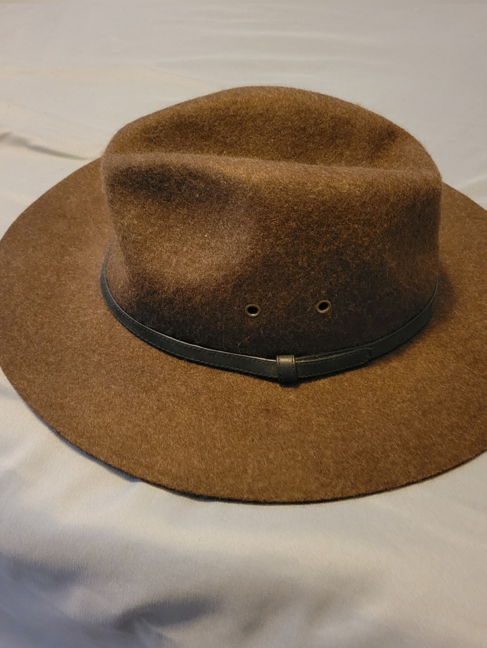 American Eagle Outfitters Brown Felt Fedora with Striped Sweatband